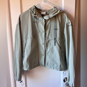 Columbia Light Green Hooded Jacket